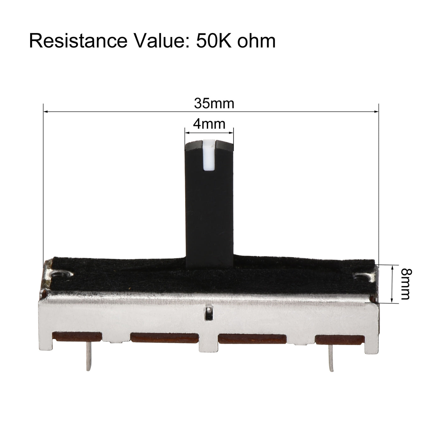 uxcell Uxcell 2Stk Fader Variabler Widerstände Mischer Ein Kanal Potentiometer mit Knöpfen 35mm Gerade Rutsche B50K Ohm