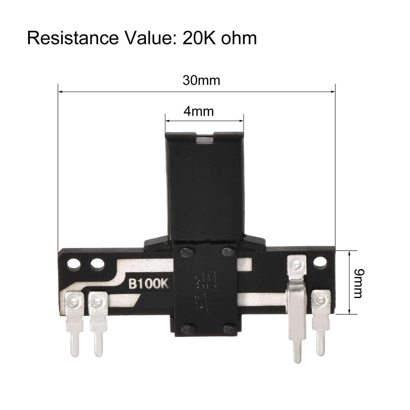 uxcell Uxcell Variable Resistors 35mm Straight Slide Potentiometer B100K Single Channel 2pcs