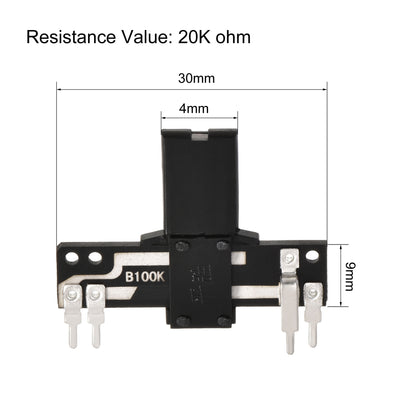 Harfington Uxcell Variable Resistors 35mm Straight Slide Potentiometer B100K Single Channel 2pcs