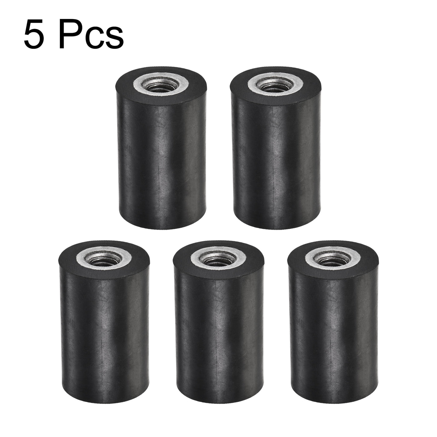 uxcell Uxcell M8 Rubber Mounts, 5pcs Female/Female Shock Absorber, D25mmxH40mm