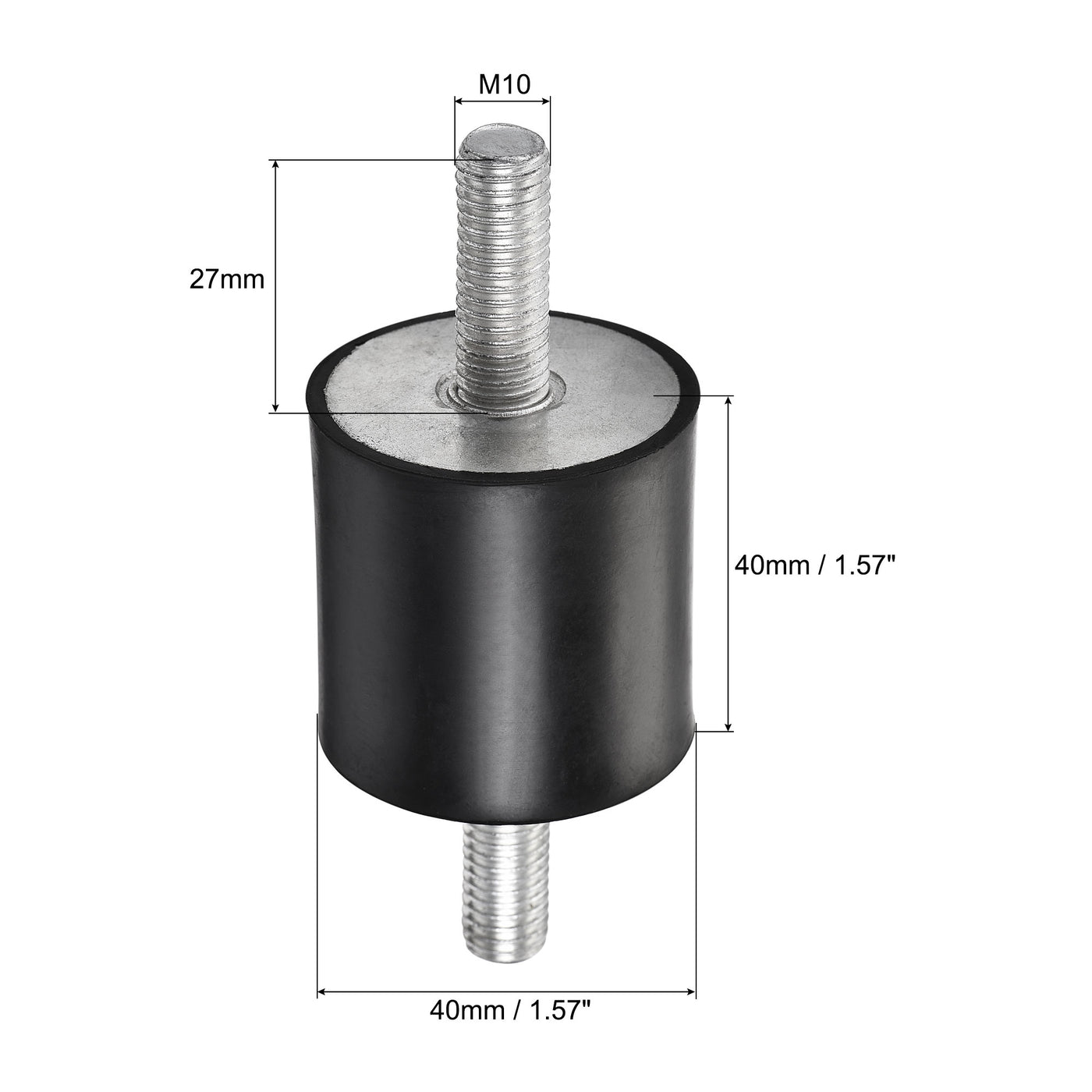 uxcell Uxcell M10 Rubber Mounts, 2pcs Male/Male Shock Absorber, for Motor Generator Compressor Garage Reverse Pump Impact Air Generator Bobbins, D40mmxH40mm