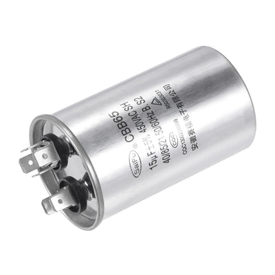 Harfington Uxcell Run Capacitor Round CBB65 15uF 15mfd 450V AC 40/85/21 Aluminum Case with Terminal for Air Conditioner Compressor Motor Heat Pump Condenser