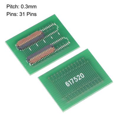 Harfington Uxcell 0.3mm Pitch 31 Pin Verlängerungsstecker Adapter für LCD FFC FPC Kabel ZIP HDD