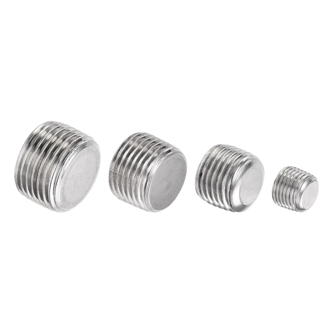 uxcell Uxcell Stainless Steel Internal Hex Pipe Plug Assortment 1/8PT 1/4PT 3/8PT 1/2PT Male Thread Socket Cap 4in1 3 Set