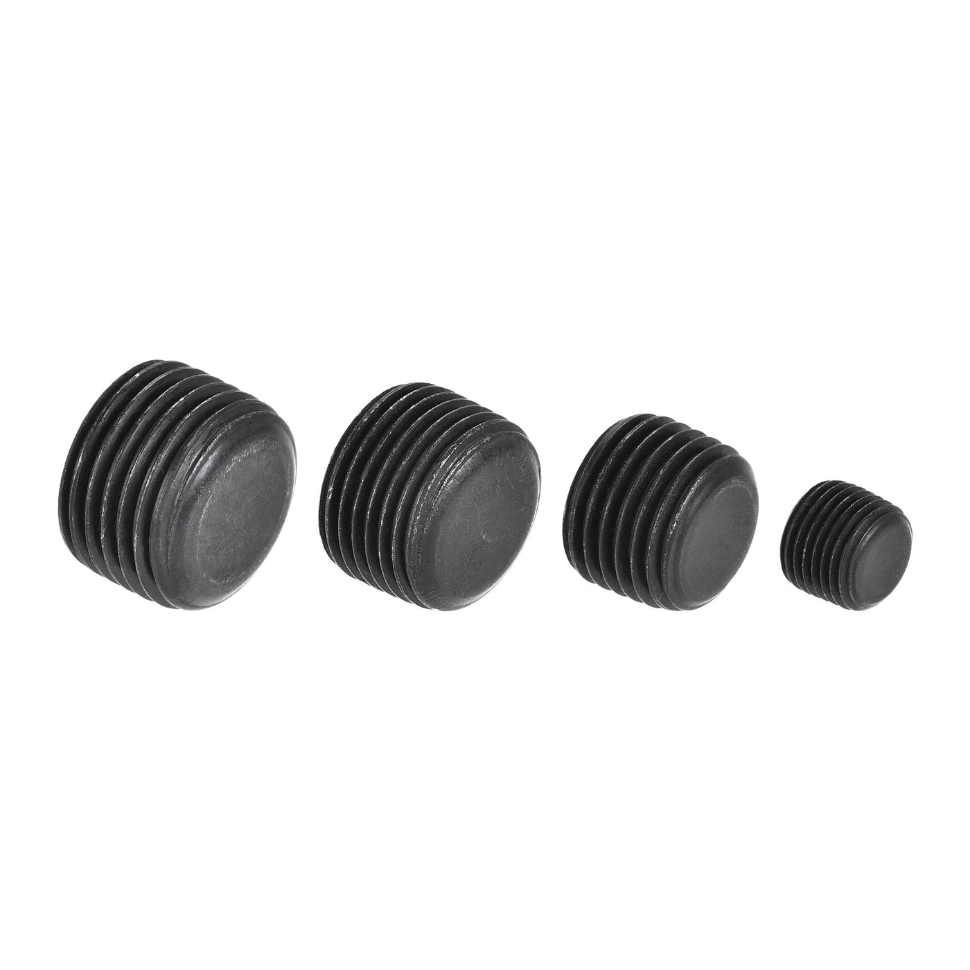 uxcell Uxcell Carbon Steel Internal Hex Pipe Plug Assortment 1/8NPT 1/4NPT 3/8NPT 1/2NPT Male Thread Socket Cap 4in1 3 Set