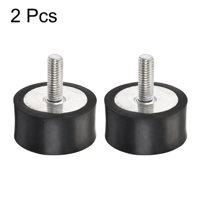 Harfington Uxcell M8 Rubber Mounts, 2pcs Male/Female Shock Absorber, D40mmxH20mm