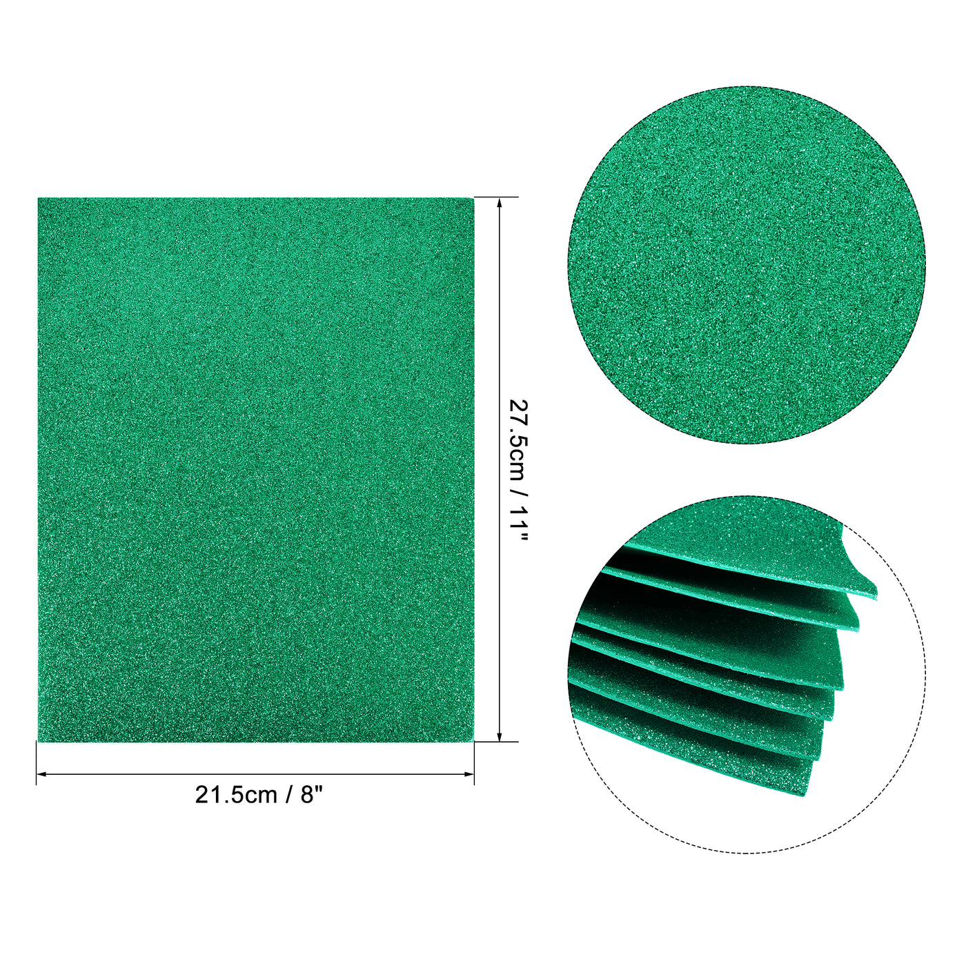 Harfington Glitter EVA Foam Sheets Thick No Back Adhesive for Crafts DIY