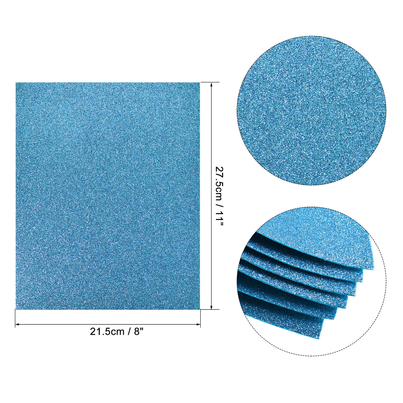 Harfington Glitter EVA Foam Sheets Thick No Back Adhesive for Crafts DIY