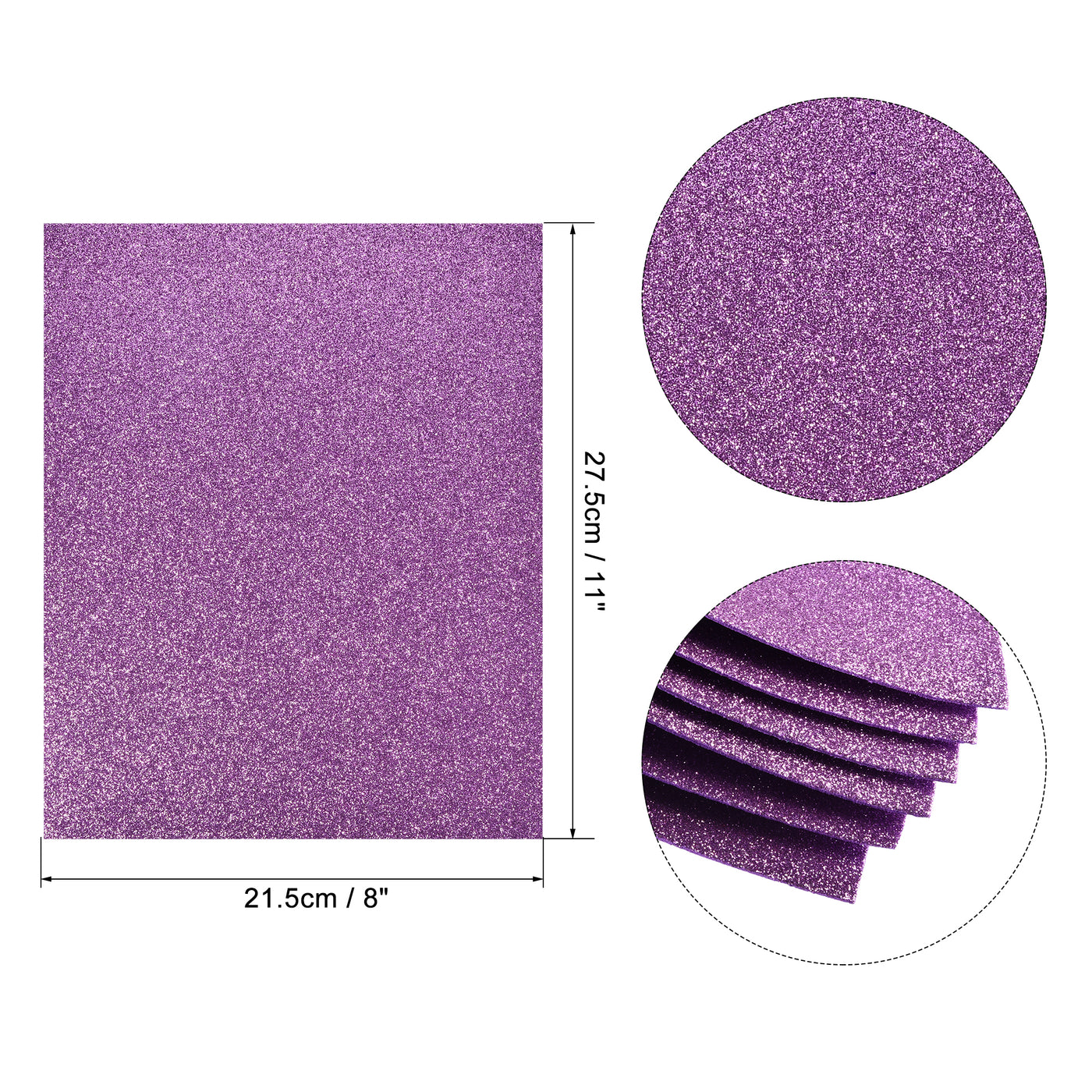 Harfington Glitter EVA Foam Sheets Thick No Back Adhesive for Crafts DIY