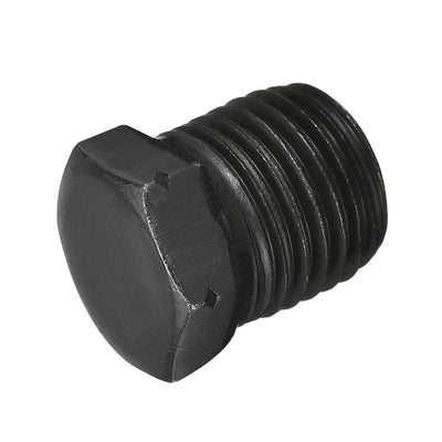 Harfington Uxcell Outer Hex Head Socket Pipe Fitting Plug 1/4NPT Male Thread Carbon Steel 2Pcs for Terminate Pipe Ends