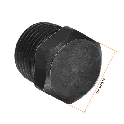 Harfington Uxcell Outer Hex Head Socket Pipe Fitting Plug 1/4NPT Male Thread Carbon Steel 2Pcs for Terminate Pipe Ends