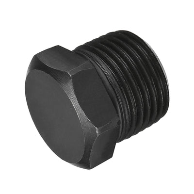 Harfington Uxcell Outer Hex Head Socket Pipe Fitting Plug 1/4NPT Male Thread Carbon Steel 2Pcs for Terminate Pipe Ends