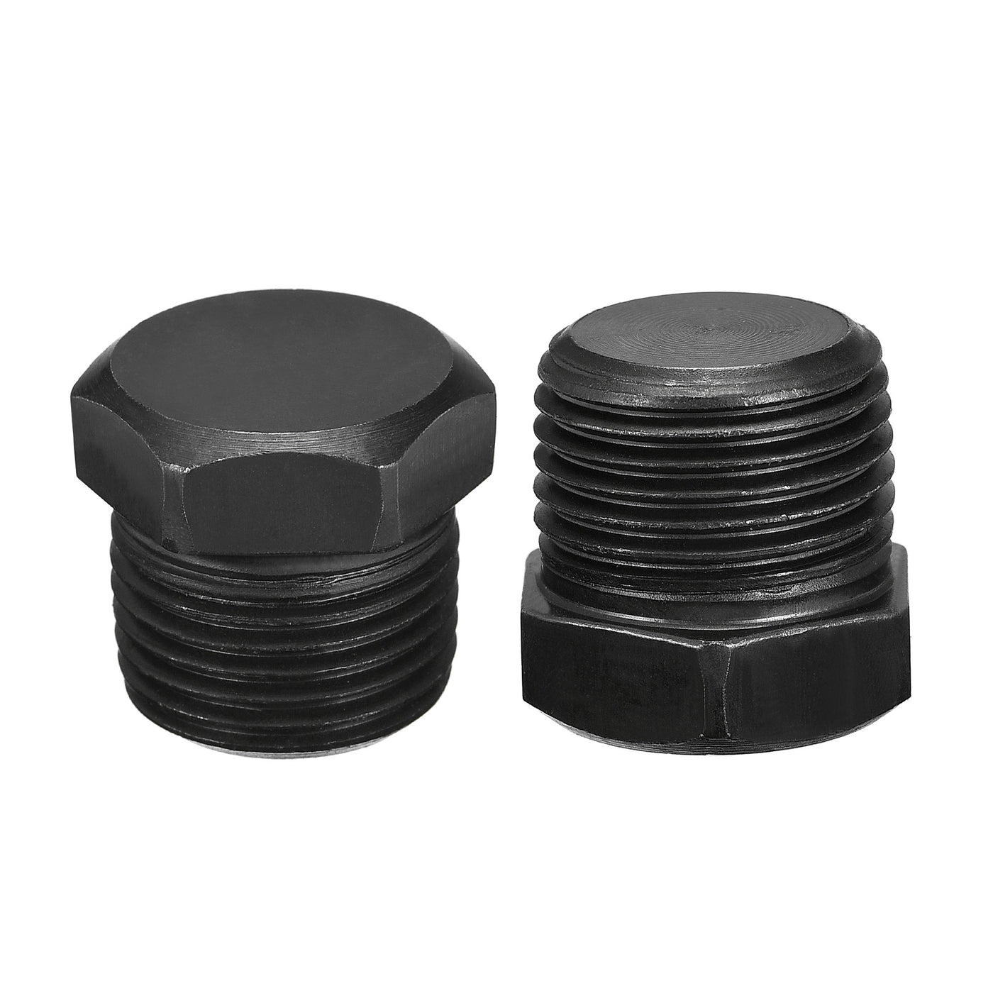 Uxcell Uxcell Outer Hex Head Socket Pipe Fitting Plug 1/4NPT Male Thread Carbon Steel 2Pcs for Terminate Pipe Ends