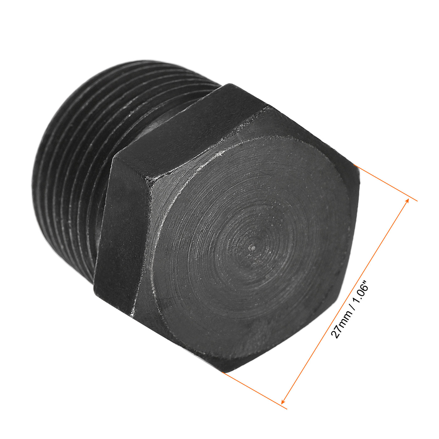 Uxcell Uxcell Outer Hex Head Socket Pipe Fitting Plug 1/4NPT Male Thread Carbon Steel 2Pcs for Terminate Pipe Ends