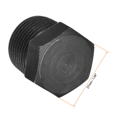 Harfington Uxcell Outer Hex Head Socket Pipe Fitting Plug 1/4NPT Male Thread Carbon Steel 2Pcs for Terminate Pipe Ends