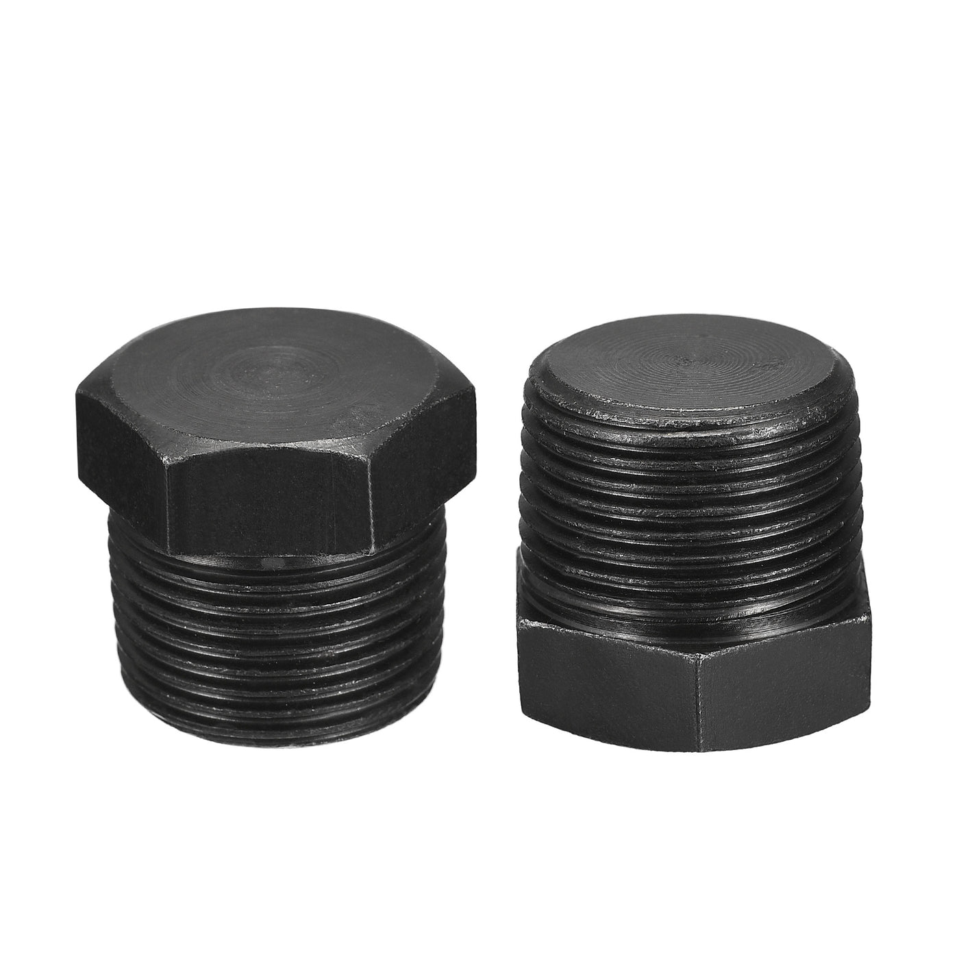 Uxcell Uxcell Outer Hex Head Socket Pipe Fitting Plug 1/4NPT Male Thread Carbon Steel 2Pcs for Terminate Pipe Ends