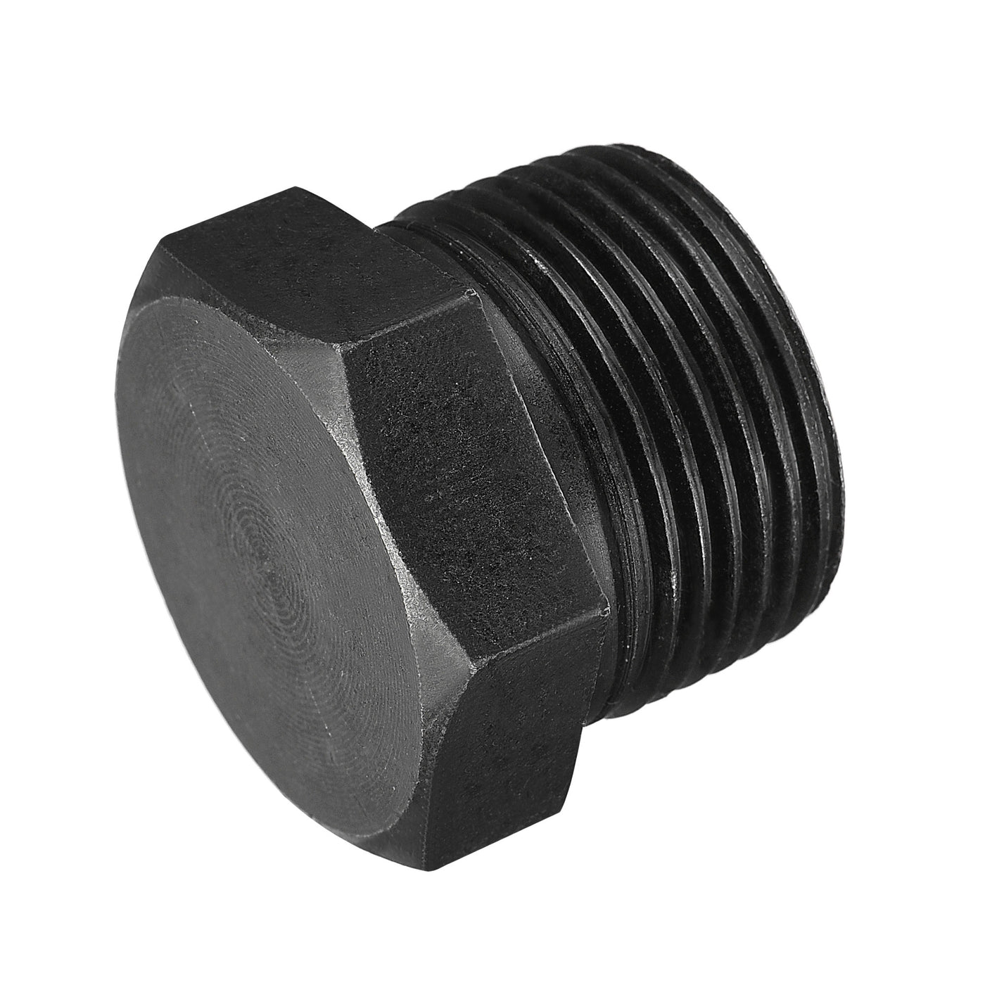 Uxcell Uxcell Outer Hex Head Socket Pipe Fitting Plug 1/4NPT Male Thread Carbon Steel 2Pcs for Terminate Pipe Ends