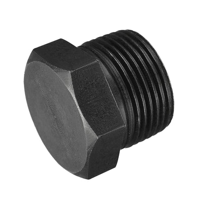 Harfington Uxcell Outer Hex Head Socket Pipe Fitting Plug 1/4NPT Male Thread Carbon Steel 2Pcs for Terminate Pipe Ends