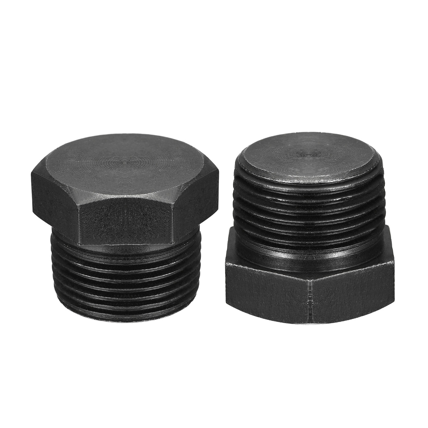 Uxcell Uxcell Outer Hex Head Socket Pipe Fitting Plug 1/4NPT Male Thread Carbon Steel 2Pcs for Terminate Pipe Ends