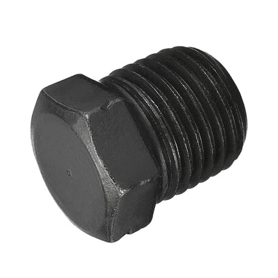 Harfington Uxcell Outer Hex Head Socket Pipe Fitting Plug 1/4PT Male Thread Carbon Steel 2Pcs for Terminate Pipe Ends