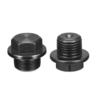 Harfington Uxcell Outer Hex Head Socket Pipe Fitting Plug M33x1.5 Male Thread Carbon Steel 2Pcs for Terminate Pipe Ends