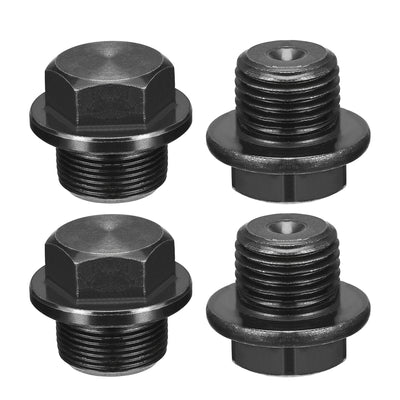 Harfington Uxcell Outer Hex Head Socket Pipe Fitting Plug M20x1.5 Male Thread Carbon Steel 4Pcs for Terminate Pipe Ends