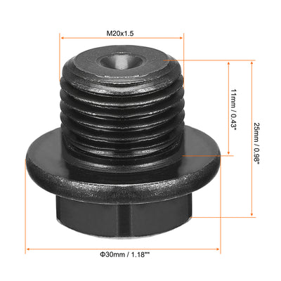 Harfington Uxcell Outer Hex Head Socket Pipe Fitting Plug M33x1.5 Male Thread Carbon Steel 2Pcs for Terminate Pipe Ends