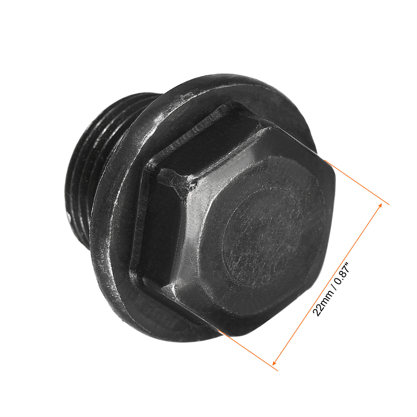 Uxcell Uxcell Outer Hex Head Socket Pipe Fitting Plug M33x1.5 Male Thread Carbon Steel 2Pcs for Terminate Pipe Ends