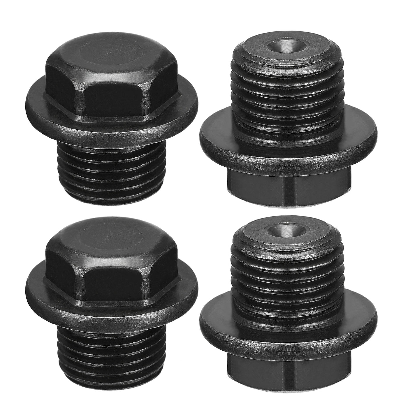 Uxcell Uxcell Outer Hex Head Socket Pipe Fitting Plug M20x1.5 Male Thread Carbon Steel 4Pcs for Terminate Pipe Ends