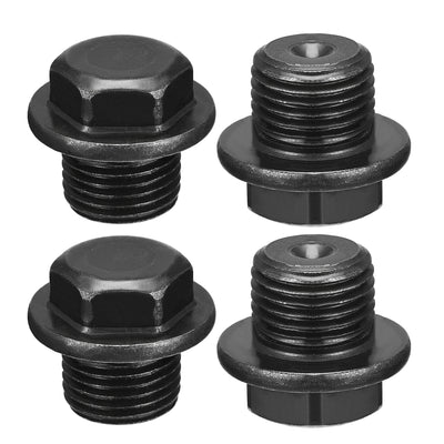 Harfington Uxcell Outer Hex Head Socket Pipe Fitting Plug M20x1.5 Male Thread Carbon Steel 4Pcs for Terminate Pipe Ends