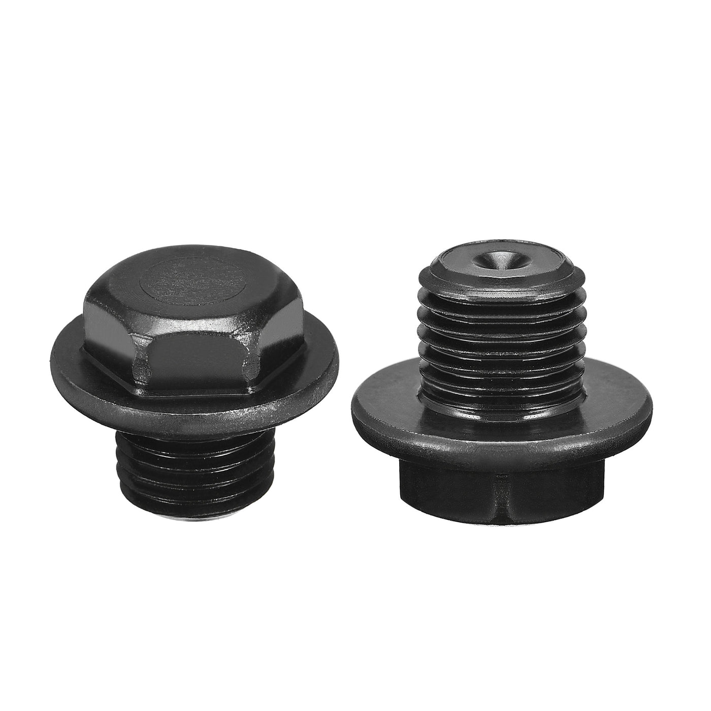 Uxcell Uxcell Outer Hex Head Socket Pipe Fitting Plug M33x1.5 Male Thread Carbon Steel 2Pcs for Terminate Pipe Ends