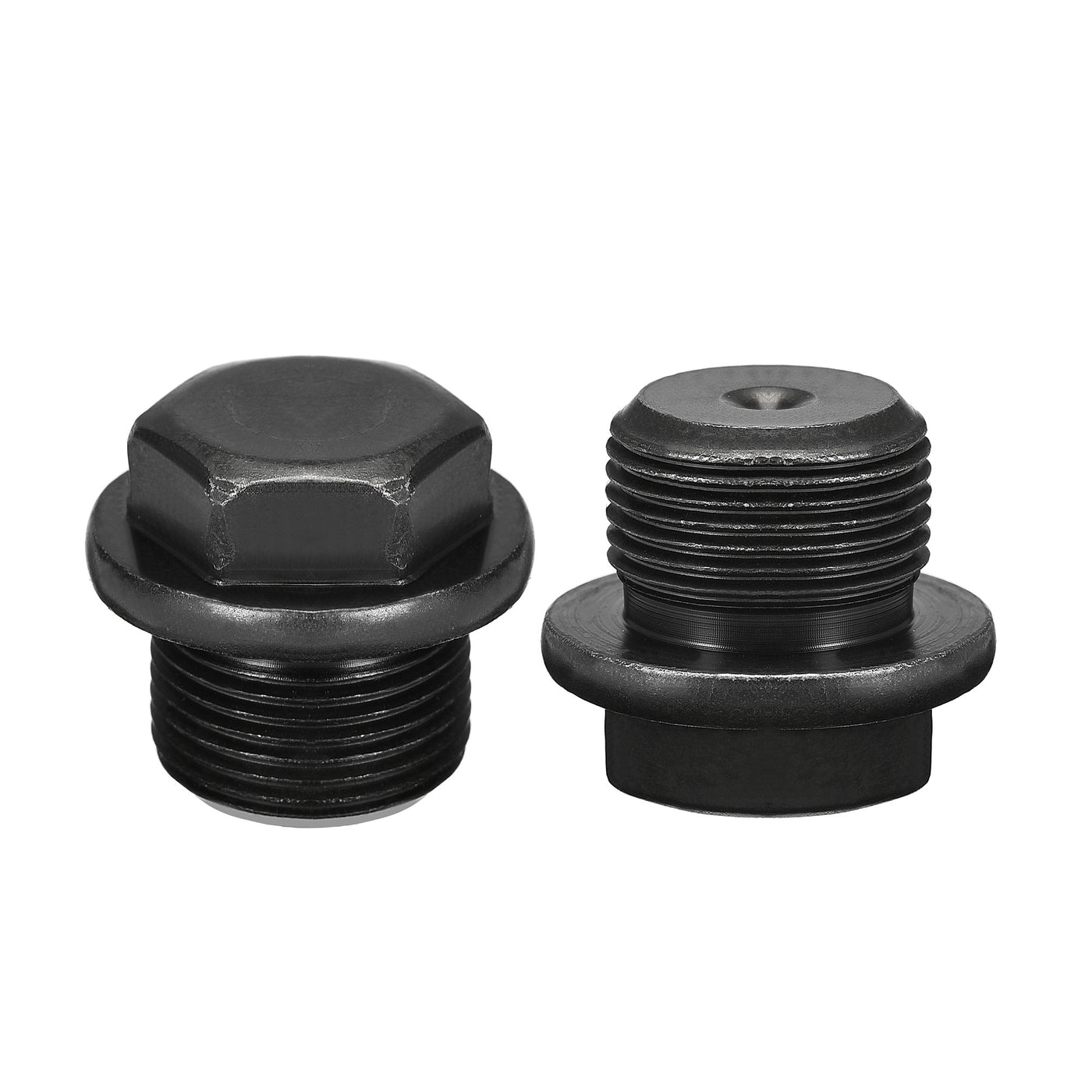 Uxcell Uxcell Outer Hex Head Socket Pipe Fitting Plug M33x1.5 Male Thread Carbon Steel 2Pcs for Terminate Pipe Ends