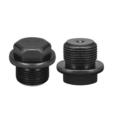 Harfington Uxcell Outer Hex Head Socket Pipe Fitting Plug M33x1.5 Male Thread Carbon Steel 2Pcs for Terminate Pipe Ends