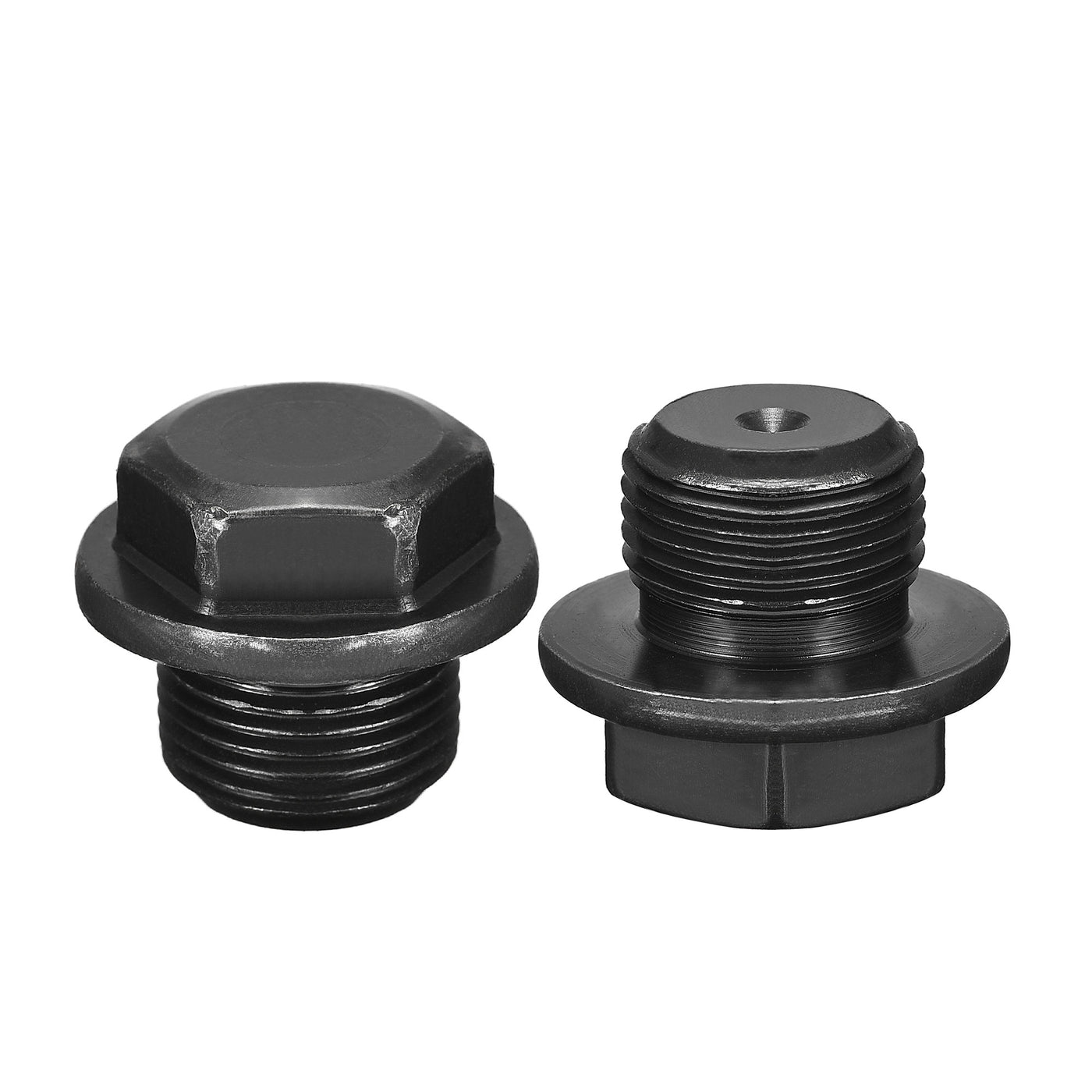 Uxcell Uxcell Outer Hex Head Socket Pipe Fitting Plug M33x1.5 Male Thread Carbon Steel 2Pcs for Terminate Pipe Ends