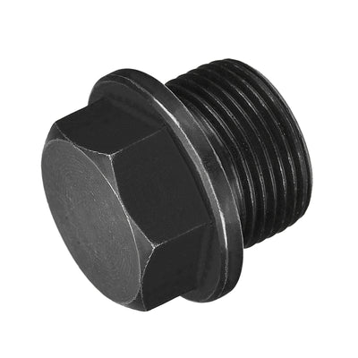 Harfington Uxcell Outer Hex Head Socket Pipe Fitting Plug M33x2 Male Thread Carbon Steel for Terminate Pipe Ends