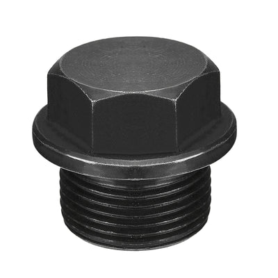 Harfington Uxcell Outer Hex Head Socket Pipe Fitting Plug M33x2 Male Thread Carbon Steel for Terminate Pipe Ends