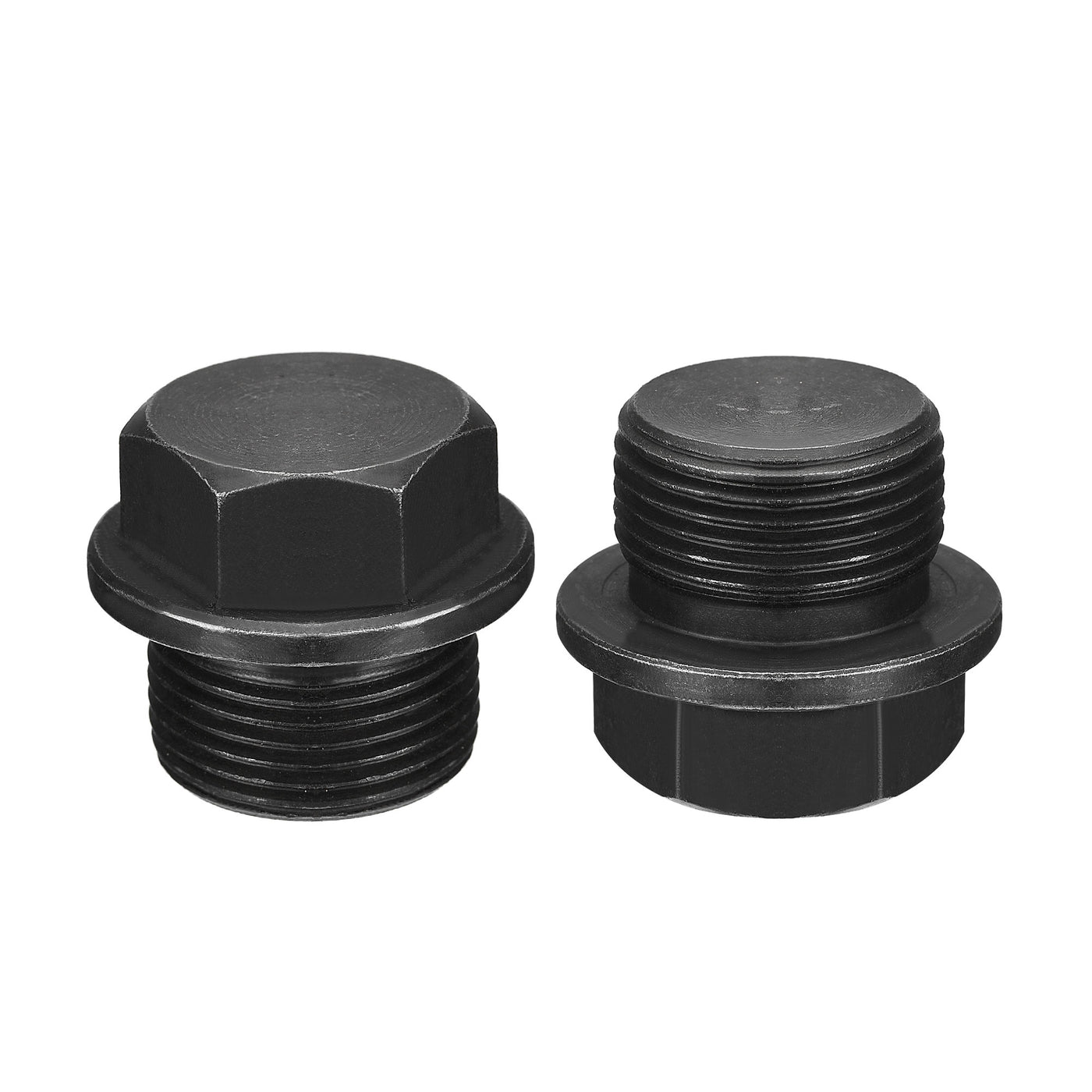 Uxcell Uxcell Outer Hex Head Socket Pipe Fitting Plug M33x1.5 Male Thread Carbon Steel 2Pcs for Terminate Pipe Ends