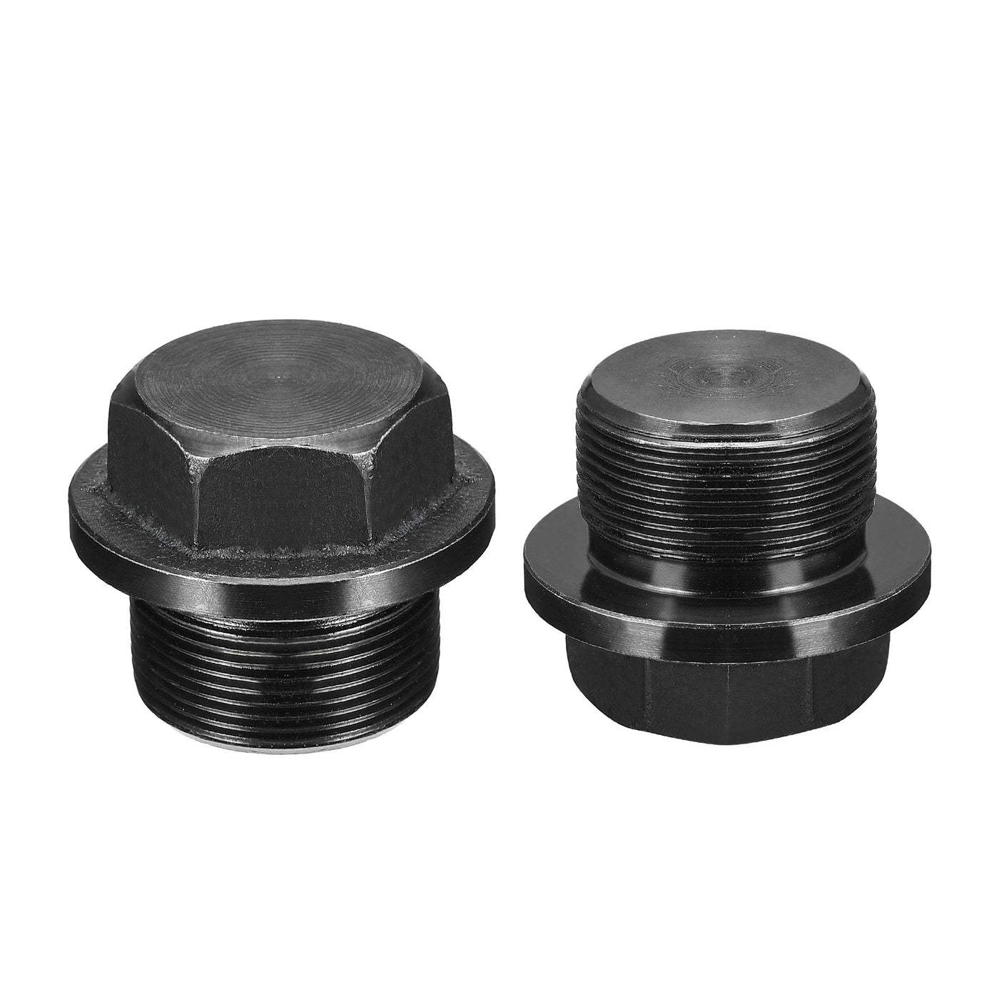 Uxcell Uxcell Outer Hex Head Socket Pipe Fitting Plug M33x1.5 Male Thread Carbon Steel 2Pcs for Terminate Pipe Ends