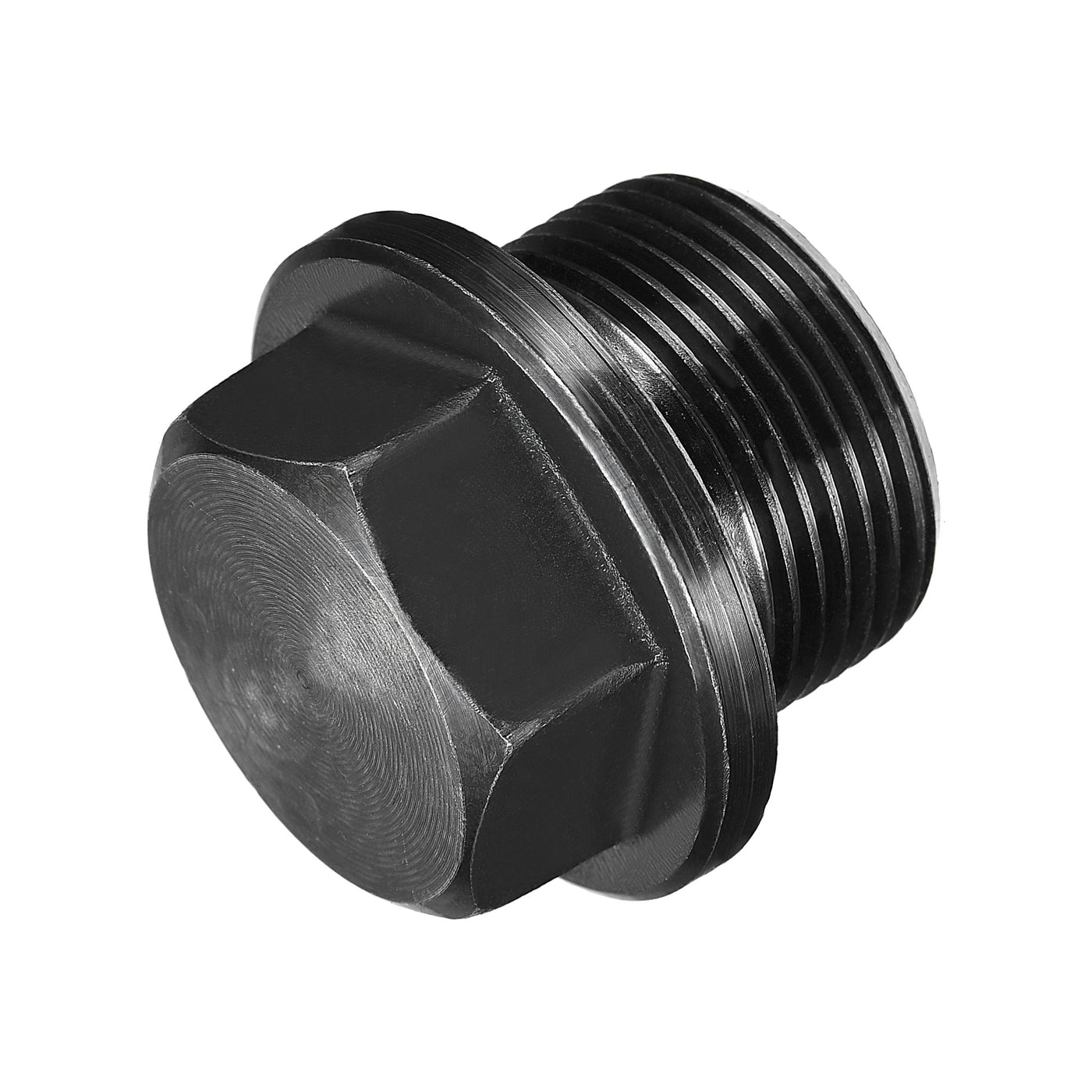 Uxcell Uxcell Outer Hex Head Socket Pipe Fitting Plug M33x2 Male Thread Carbon Steel for Terminate Pipe Ends