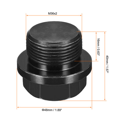 Harfington Uxcell Outer Hex Head Socket Pipe Fitting Plug M33x2 Male Thread Carbon Steel for Terminate Pipe Ends