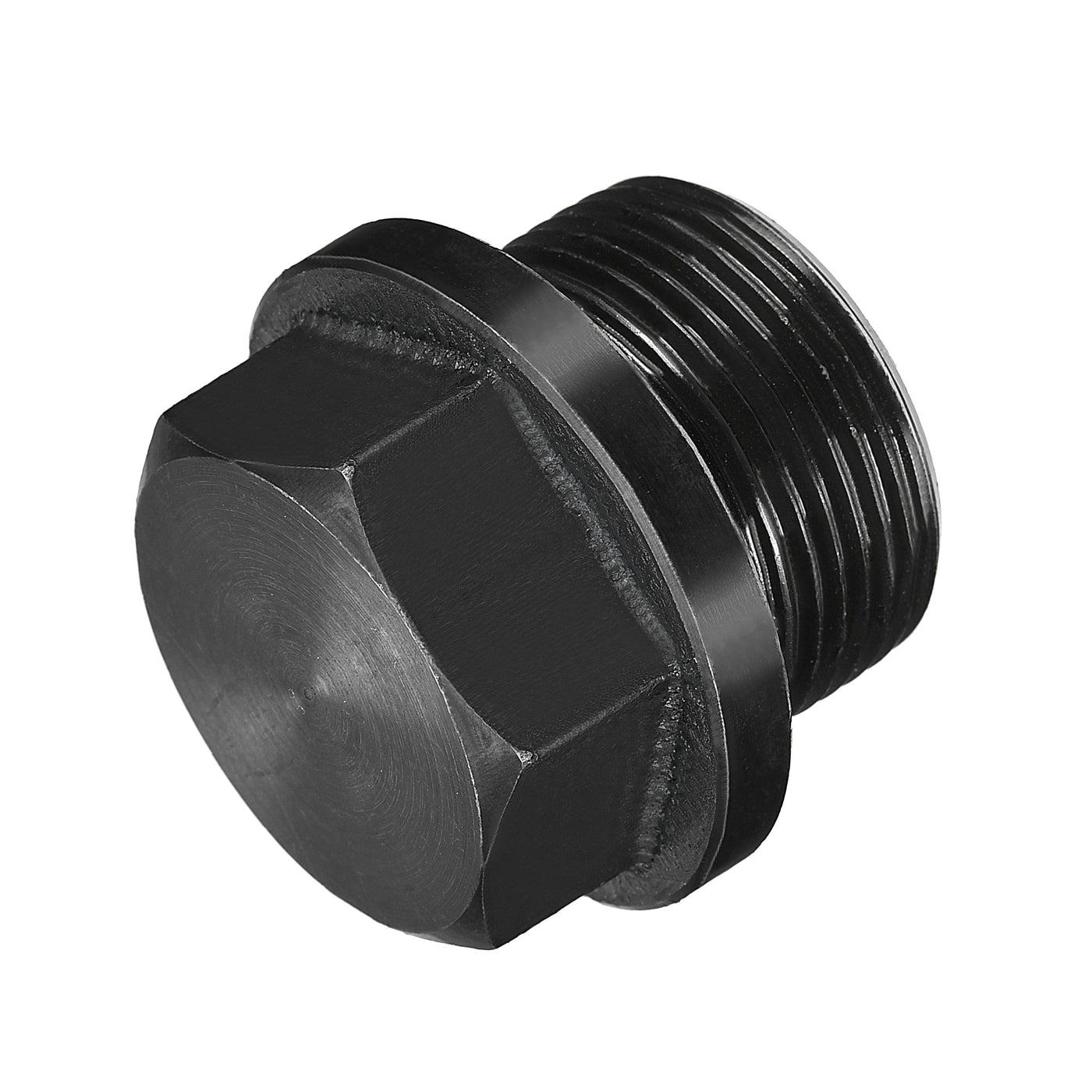 Uxcell Uxcell Outer Hex Head Socket Pipe Fitting Plug M33x2 Male Thread Carbon Steel for Terminate Pipe Ends