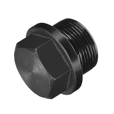 Harfington Uxcell Outer Hex Head Socket Pipe Fitting Plug M33x2 Male Thread Carbon Steel for Terminate Pipe Ends