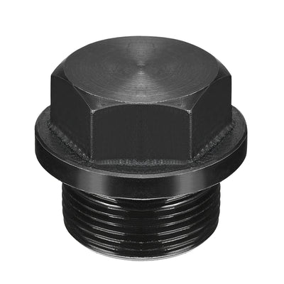 Harfington Uxcell Outer Hex Head Socket Pipe Fitting Plug M33x2 Male Thread Carbon Steel for Terminate Pipe Ends