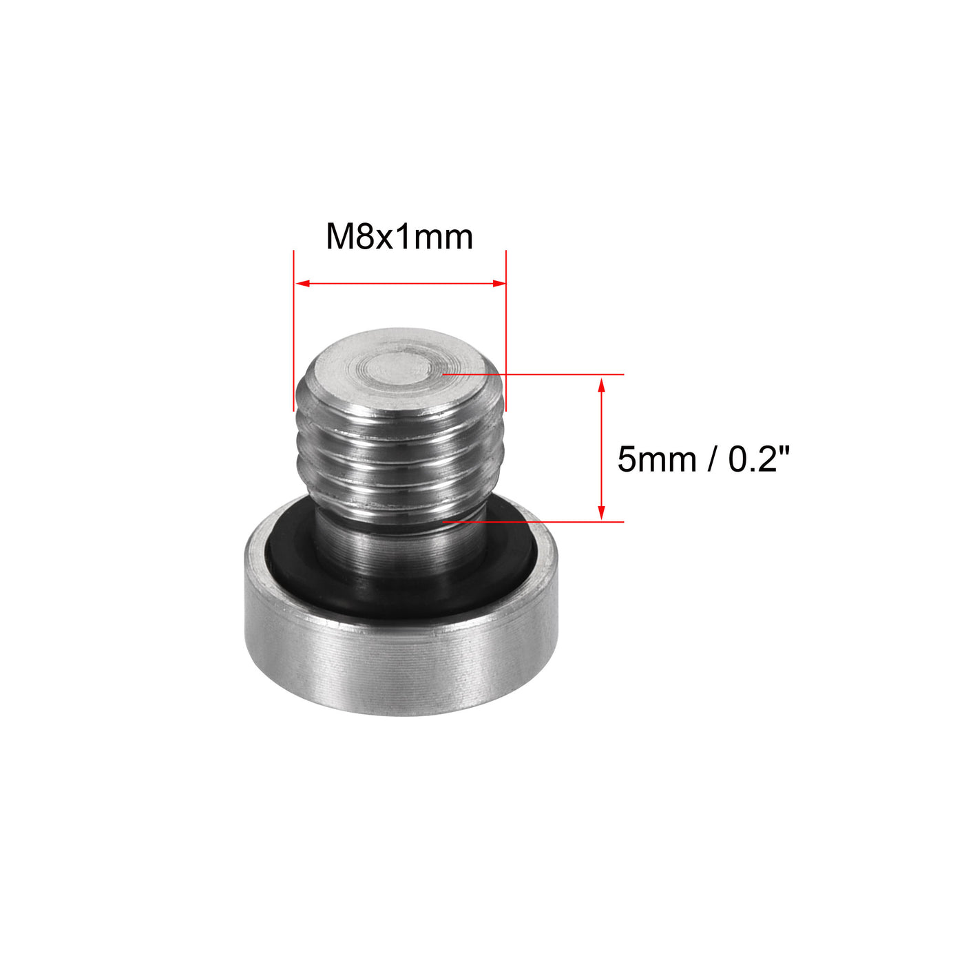 uxcell Uxcell Stainless Steel Inner Hex Head Pipe Plug with Seal Ring