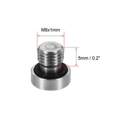 Harfington Uxcell Stainless Steel Inner Hex Head Pipe Plug with Seal Ring