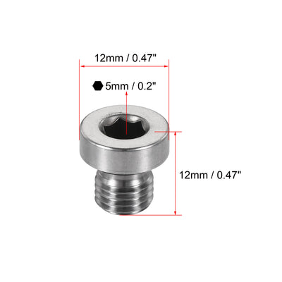 Harfington Uxcell Stainless Steel Inner Hex Head Pipe Plug with Seal Ring