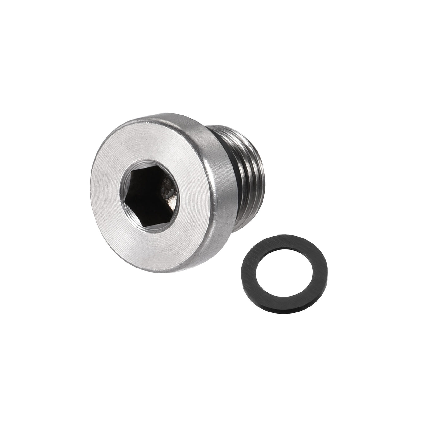 uxcell Uxcell Stainless Steel Inner Hex Head Pipe Plug with Seal Ring