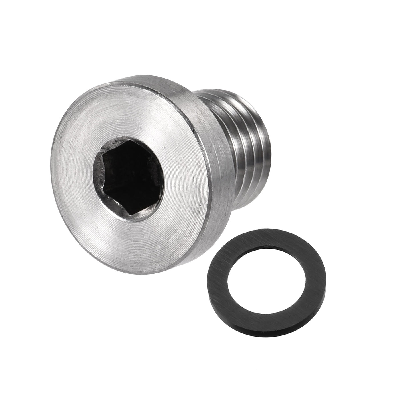 uxcell Uxcell Stainless Steel Inner Hex Head Pipe Plug with Seal Ring