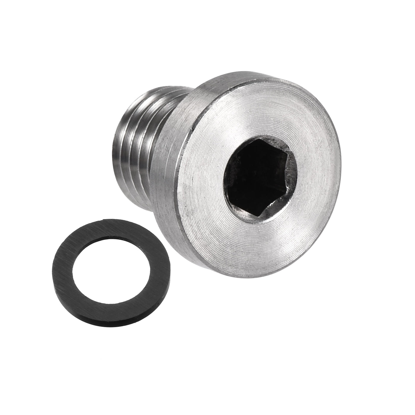 uxcell Uxcell Stainless Steel Inner Hex Head Pipe Plug with Seal Ring