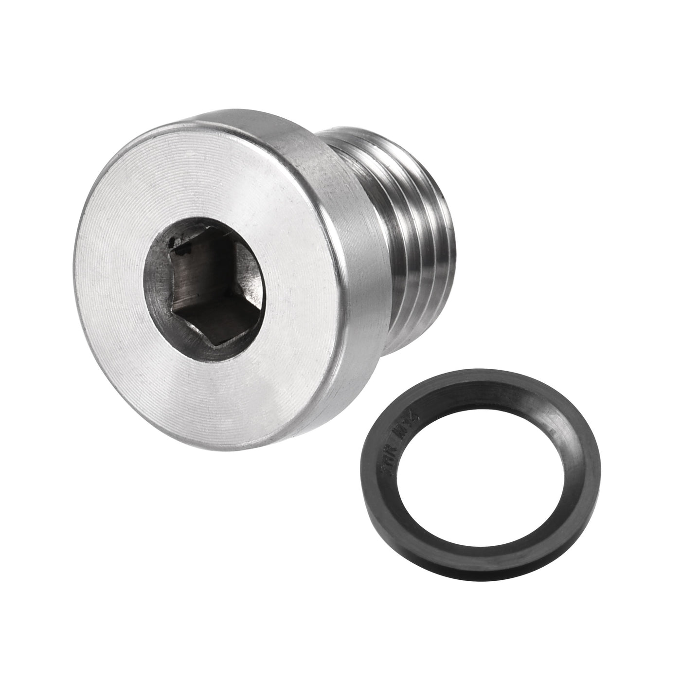 uxcell Uxcell Stainless Steel Inner Hex Head Pipe Plug with Seal Ring